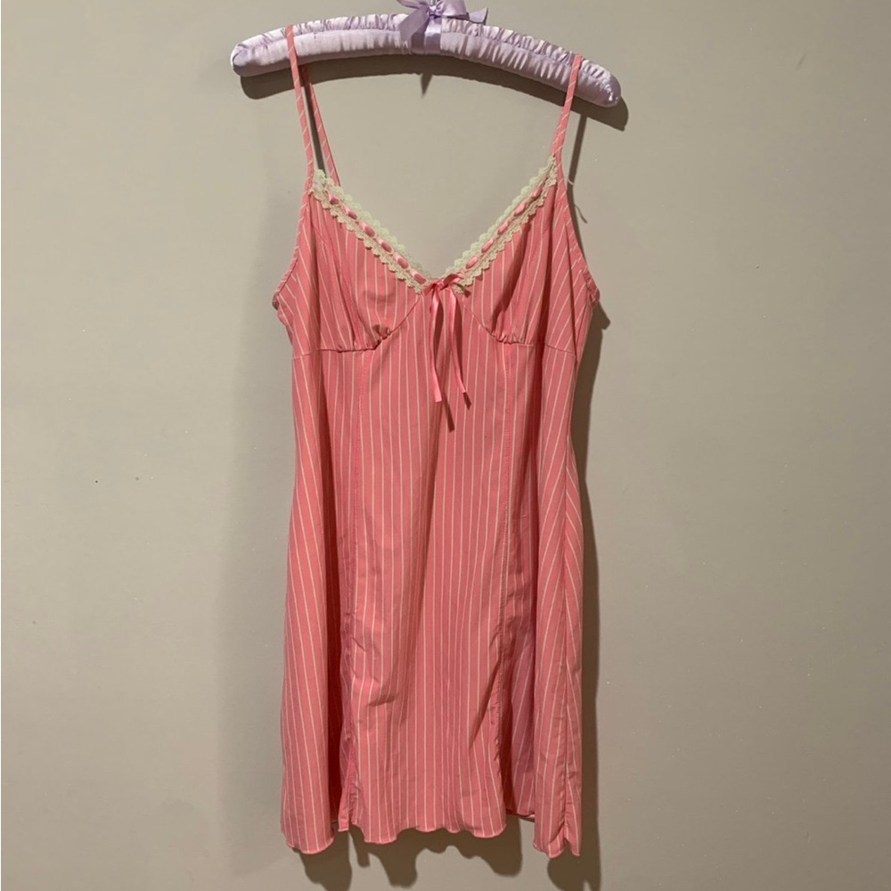 Pinstripe slip dress